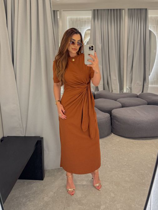 Vestido Kelly Café - Loja La Mina 
