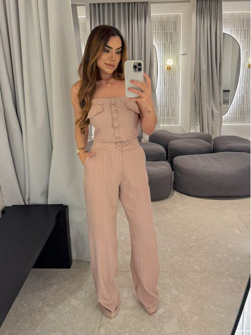 Conjunto Risca de Giz Cappuccino - Loja La Mina 