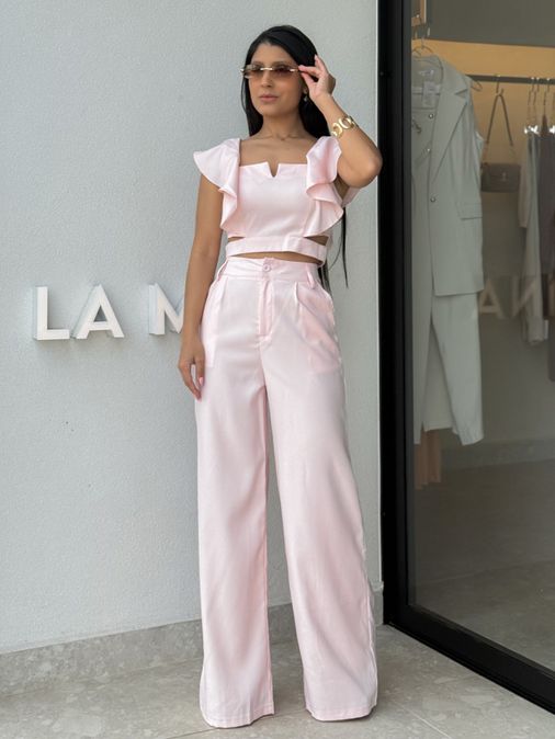 Conjunto Calça Isadora Rosa Bebê - Loja La Mina 