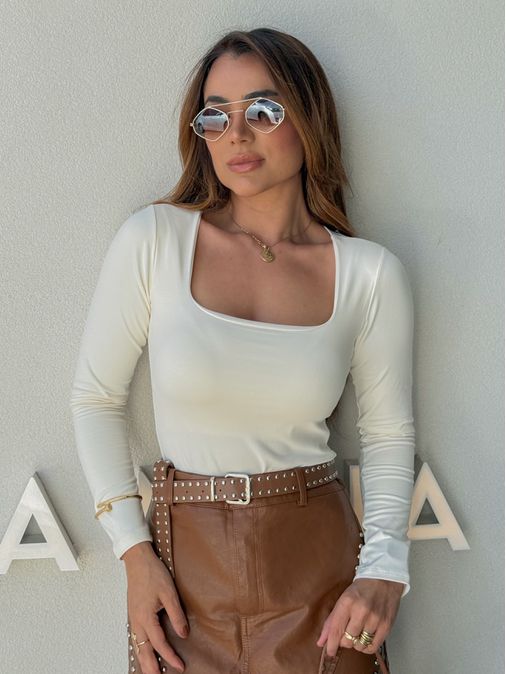 Body Manga Longa Líbia Off - Loja La Mina 