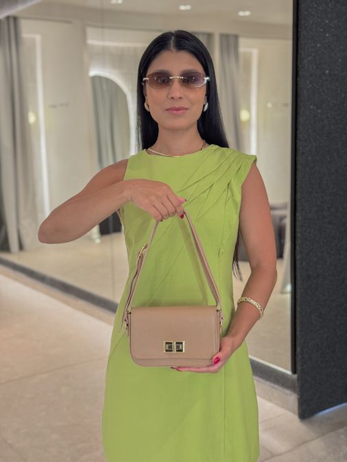 Bolsa Couro Guta Caqui - Loja La Mina 