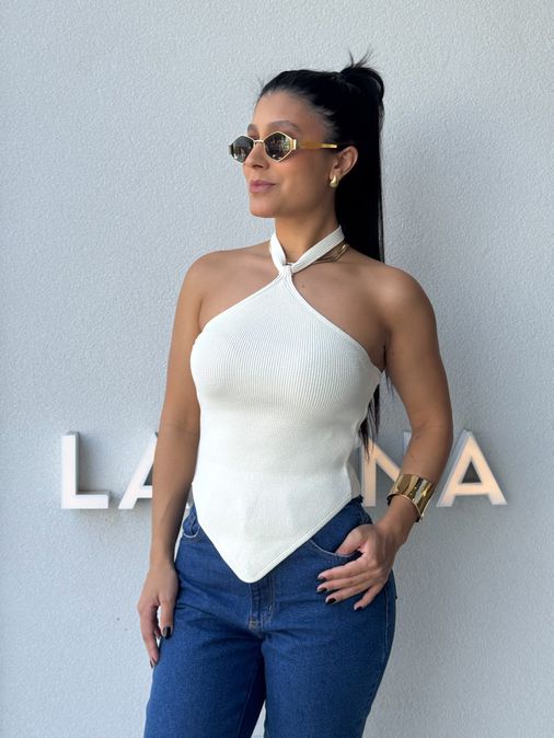 Blusa Frente Única Berenice Areia - Loja La Mina 