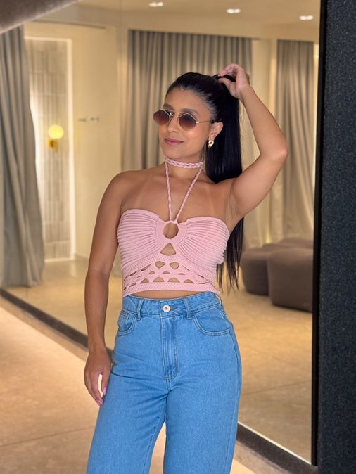 Blusa Tricot Simaria Rosa - Loja La Mina 