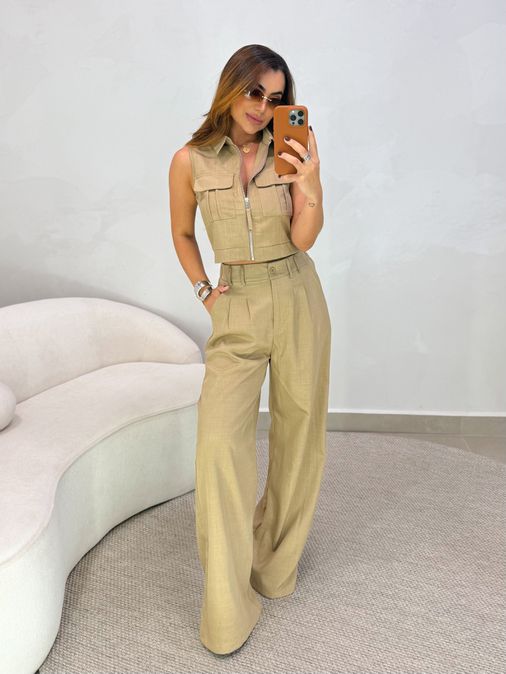 Conjunto Calça Samara Marrom - Loja La Mina 