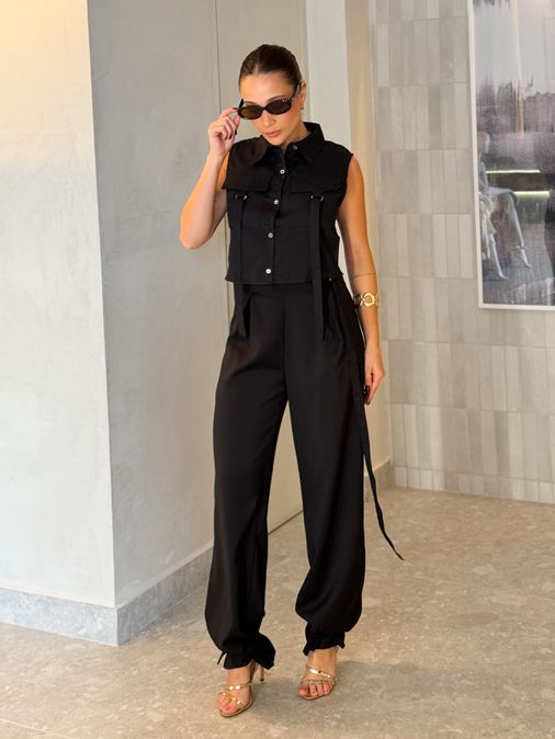 Conjunto Cargo Vanessa Preto - Loja La Mina 