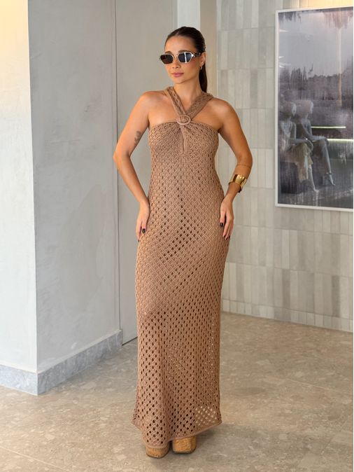 Vestido Tricot Jordana Cappuccino - Loja La Mina 