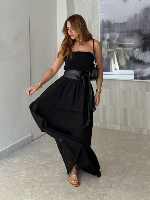 Conjunto Saia Rubia Preto - Loja La Mina 