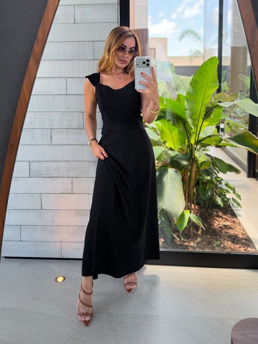 Vestido Alça Kali Preto - Loja La Mina 