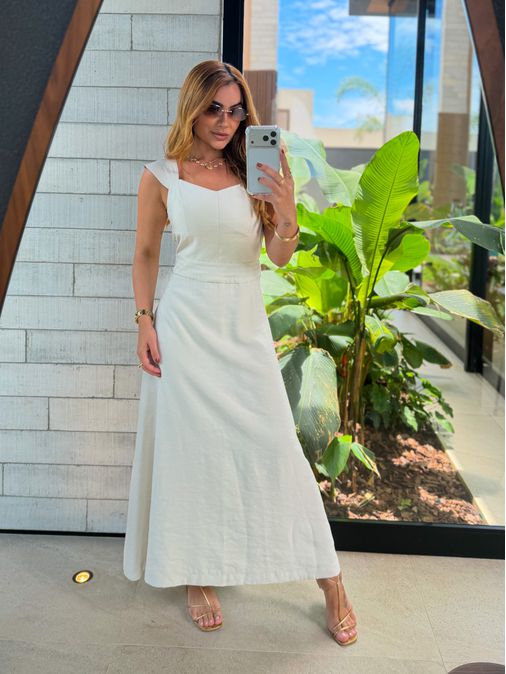 Vestido Alça Kali Areia - Loja La Mina 