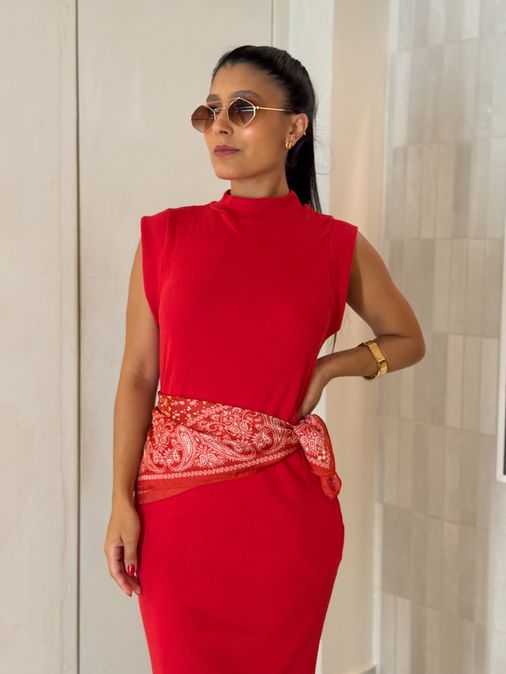 Lenço Mel Vermelho - Loja La Mina 