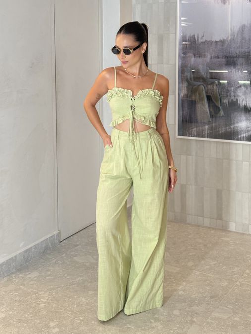 Conjunto Calça Mariane Verde - Loja La Mina 