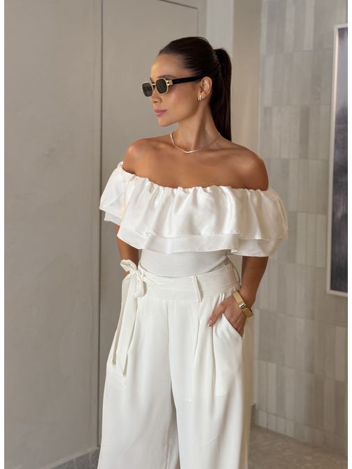 Body Ombro a Ombro Akira Branco - Loja La Mina 