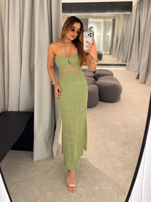 Vestido Tricot Verônica Verde - Loja La Mina 