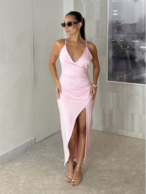 Vestido Alça Nara Rosa - Loja La Mina 