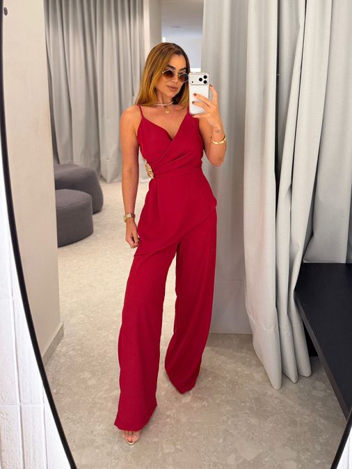 Conjunto Assimétrico Maria Vermelho - Loja La Mina 