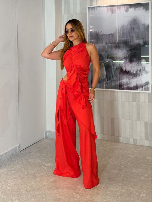 Macacão Seen Celebration Vermelho - Loja La Mina 