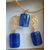 Conjunto folheado à ouro 18k Pedra Natural Fashion Blue Corrente Rabo de Rato