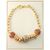 Pulseira folheada a Ouro 18k Pedra Coral 