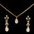 Conjunto folheado à ouro 18k Pedra Natural Opala Gargatilha Rabo de rato 