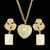 Conjunto folheado à ouro 18k Pedra Natural Erva Doce Gargatilha Rabo de rato
