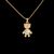 Conjunto de Gargantilha e Par de Brinco Urso com Zirconia