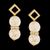 Brinco folheado a ouro 18 k com pedra natural howlita 