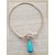 Pulseira Folheada Ouro 18k Aro Turquesa Azul