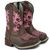 Bota Texana Infantil Bordada Café / Rosa