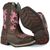 Bota Texana Infantil Bordada Café / Rosa