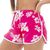 Shorts Feminino Praia Florido Rosa Black Beast