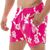 Shorts Masculino Praia Florido Rosa Black Beast