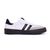 Tênis Feminino Eloah em Couro Branco e Detalhes Preto e Cinza