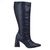 Bota Feminina Cano Longo Salto Triangulo Croco Preta 23020
