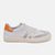 Tênis Feminino Eloah em Couro Branco e Detalhes Laranja/Gold
