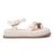 Papete Feminina Flat Plataforma em Napa Off White 23410