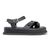 Papete Feminina Flat Plataforma em Napa Preto 23410