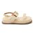 Papete Feminina Flat Plataforma em Napa Bege 23420