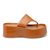 Papete Flat Feminina em Croco Caramelo 5100