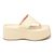 Papete Flat Feminina em Napa Off White 5100