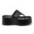 Papete Flat Feminina em Napa Preto 5100