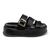 Papete Flat Feminina em Napa Croco Preto 5301