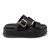 Papete Flat Feminina em Napa Preto 5301