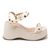 Sandalia Feminina Anabela Média 9001 Off White 