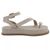 Papete Feminina Flat Plataforma em Napa Aveia com Strass 183220