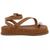 Papete Feminina Flat Plataforma em Napa Caramelo com Strass 183220