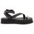 Papete Feminina Flat Plataforma em Napa Preto com Strass 183220