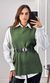 Camisa com Colete Tricô e Cinto - Verde