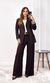Conjunto Blusa, Calça e Blazer - Marrom