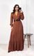 Vestido Linho com Manga Liberty - Marrom
