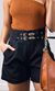 Short Alfaiataria Duplo Cinto - Preto